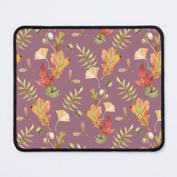 Item preview, Autumn Leaves & Acorns on Dusty Rose – Watercolor Fall Pattern designed and sold by White Rabbit Design .