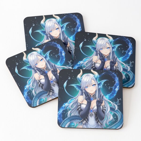 Item preview, Blue Dragon Girl Anime Art | Fantasy Dragon Waifu Illustration | Magical Anime Character Print designed and sold by GarnerSupplyCo.