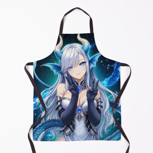 Item preview, Blue Dragon Girl Anime Art | Fantasy Dragon Waifu Illustration | Magical Anime Character Print designed and sold by GarnerSupplyCo.