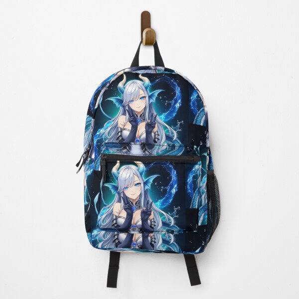 Item preview, Blue Dragon Girl Anime Art | Fantasy Dragon Waifu Illustration | Magical Anime Character Print designed and sold by GarnerSupplyCo.