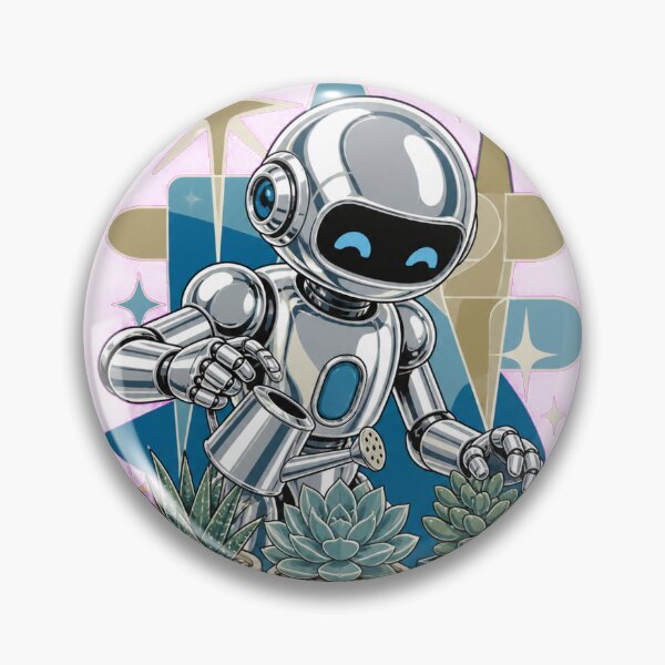 Item preview, Cute robot tends to succulents designed and sold by CalipZO.