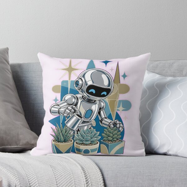 Item preview, Cute robot tends to succulents designed and sold by CalipZO.