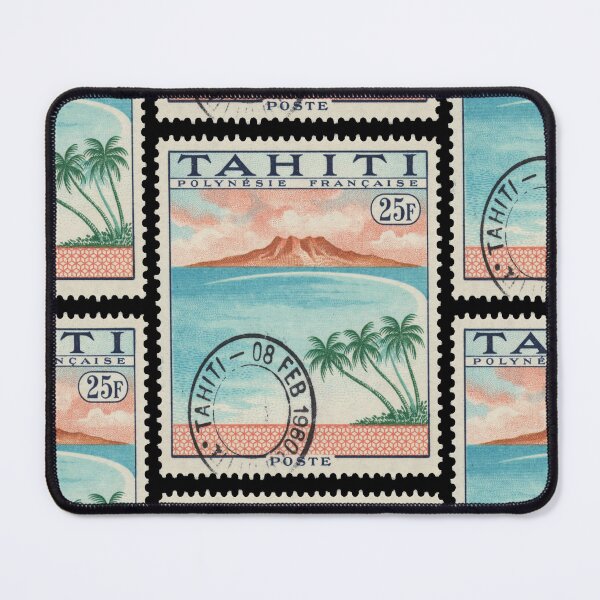 Item preview, Tahiti Pacific Volcanic Crest Lagoon Crescent Stamp Sticker designed and sold by stickercuffs.