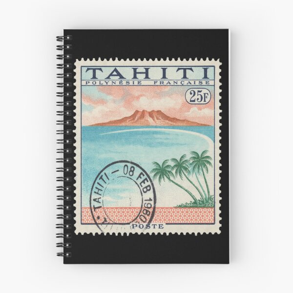 Item preview, Tahiti Pacific Volcanic Crest Lagoon Crescent Stamp Sticker designed and sold by stickercuffs.