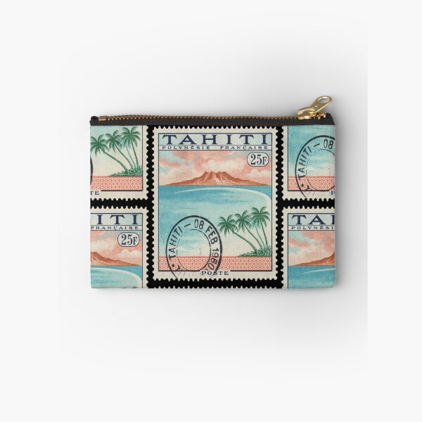 Item preview, Tahiti Pacific Volcanic Crest Lagoon Crescent Stamp Sticker designed and sold by stickercuffs.