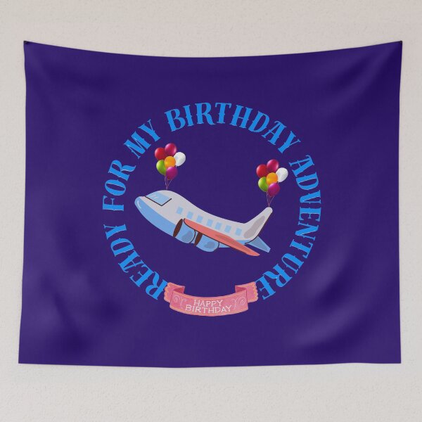 Item preview, Ready For My Birthday Adventure - Travel Airplane Design designed and sold by Evelashop.
