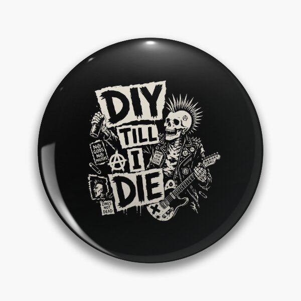 Item preview, DIY Till I Die Punk Rock Skeleton Underground Art designed and sold by FeverVoid.