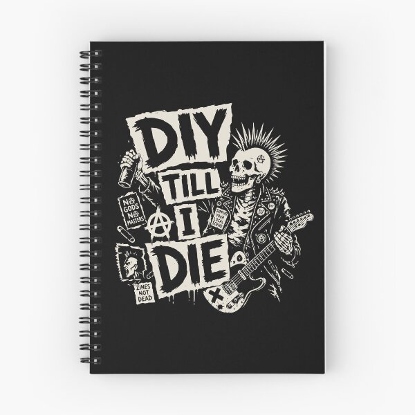 Item preview, DIY Till I Die Punk Rock Skeleton Underground Art designed and sold by FeverVoid.
