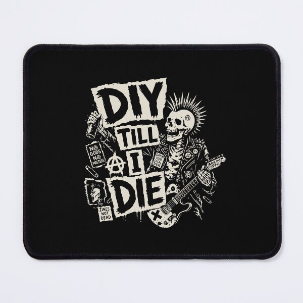 Item preview, DIY Till I Die Punk Rock Skeleton Underground Art designed and sold by FeverVoid.