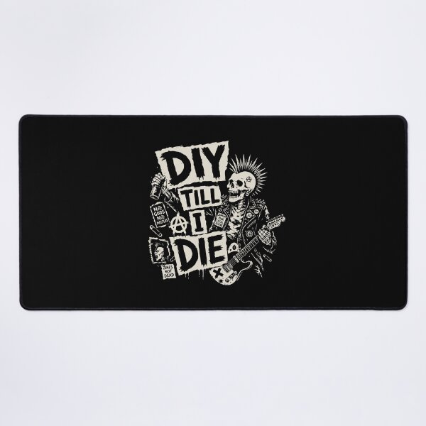 Item preview, DIY Till I Die Punk Rock Skeleton Underground Art designed and sold by FeverVoid.