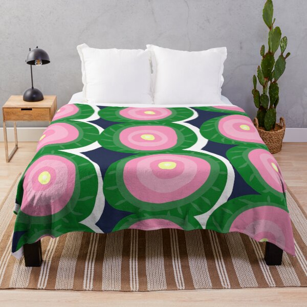 Item preview, Modern Abstract Lotus Flowers Pattern in Green, Pink and Blue designed and sold by Deutschic.