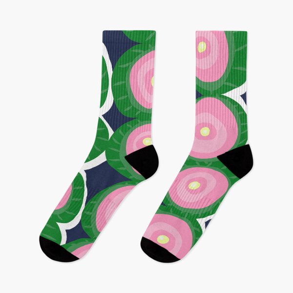 Item preview, Modern Abstract Lotus Flowers Pattern in Green, Pink and Blue designed and sold by Deutschic.