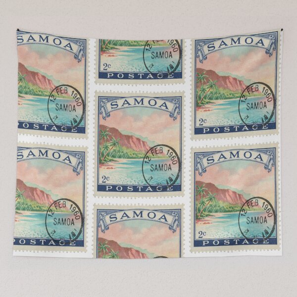 Item preview, Samoa Pacific Basalt Cliffs Palm Cove Stamp Sticker designed and sold by stickercuffs.