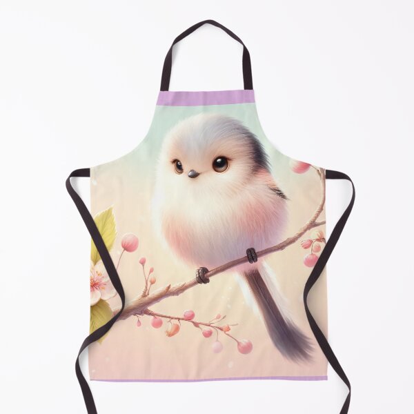 Item preview, Pastel Fluffy Bird on Blossom Branch, Cute Spring Woodland Art designed and sold by NarjaShop.