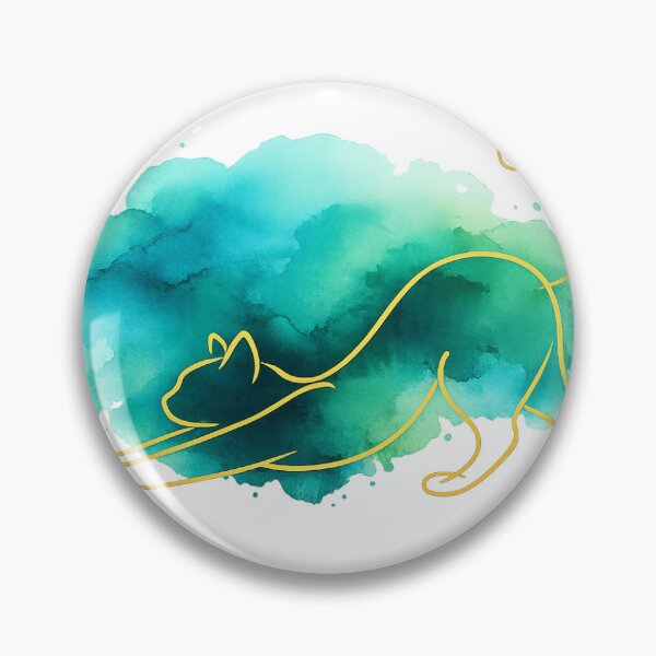 Item preview, Enchanted Mystic Emerald Watercolor Cat Art designed and sold by Ink-verse-.