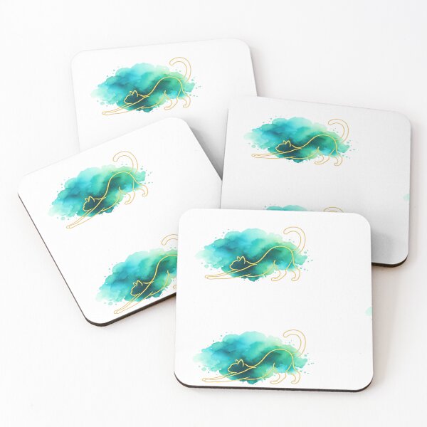 Item preview, Enchanted Mystic Emerald Watercolor Cat Art designed and sold by Ink-verse-.
