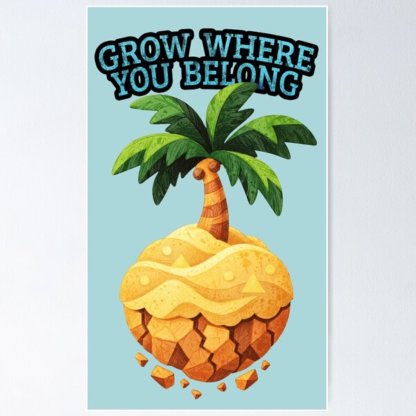 Item preview, Palm tree on a floating island – Yellow geometric nature art designed and sold by Mediatoni.