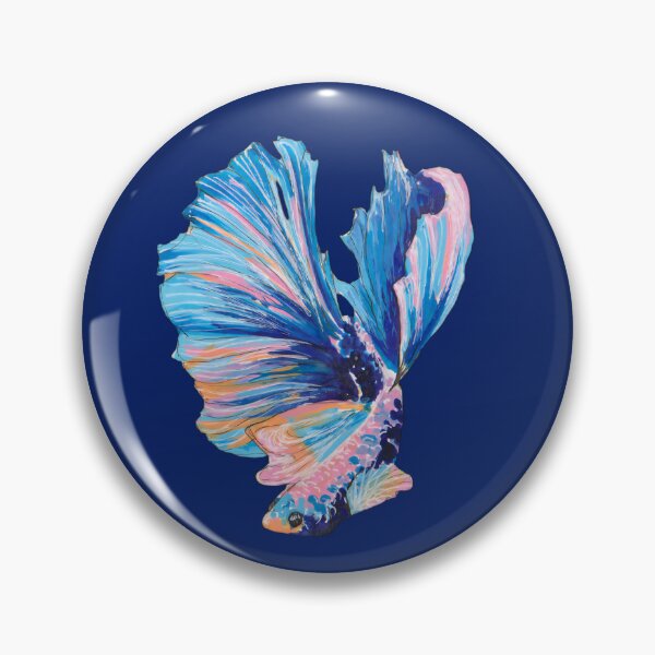 Item preview,  Cotton Candy Fish on blue designed and sold by Amanda Adela Art.