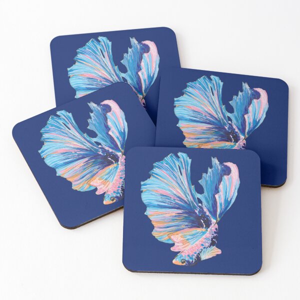 Item preview,  Cotton Candy Fish on blue designed and sold by Amanda Adela Art.