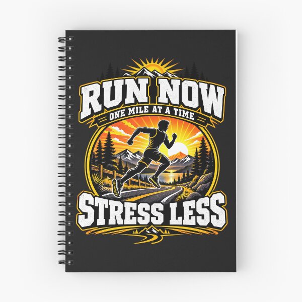 Item preview, Run Now Stress Less – One Mile at a Time Running Motivation & Runner Gift designed and sold by JanuszJarowicz.