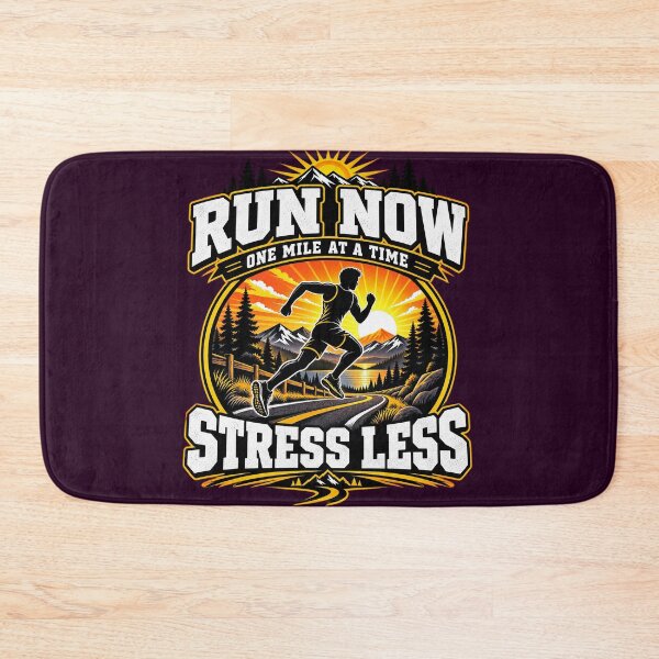 Item preview, Run Now Stress Less – One Mile at a Time Running Motivation & Runner Gift designed and sold by JanuszJarowicz.