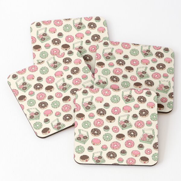 Item preview, Cute Donut Pattern, Pink Chocolate Bakery Retro Dessert Print designed and sold by TM DESIGNS AND MORE.
