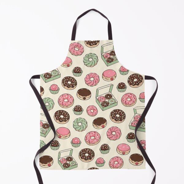 Item preview, Cute Donut Pattern, Pink Chocolate Bakery Retro Dessert Print designed and sold by TM DESIGNS AND MORE.