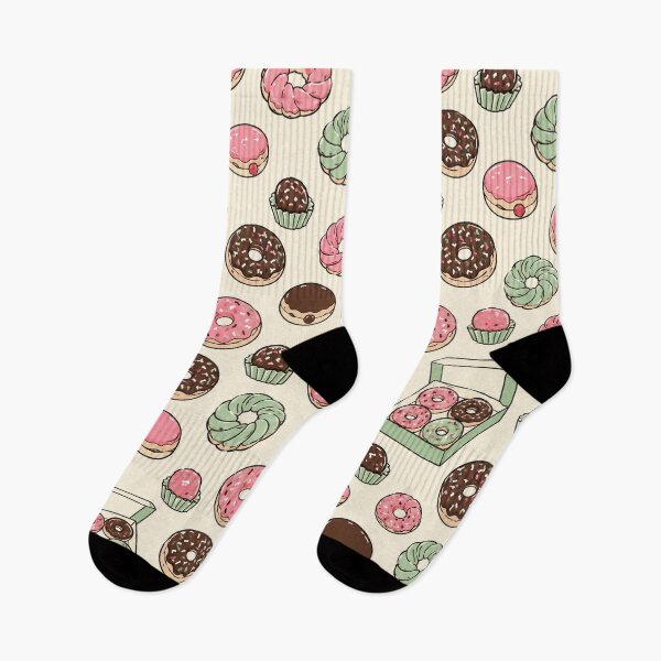 Item preview, Cute Donut Pattern, Pink Chocolate Bakery Retro Dessert Print designed and sold by TM DESIGNS AND MORE.