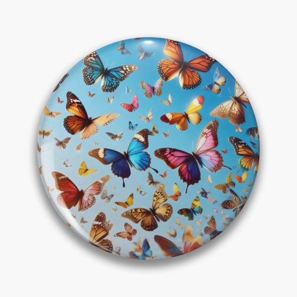 Item preview, Butterflies flying against a blue sky. designed and sold by MyHappyArtShop.