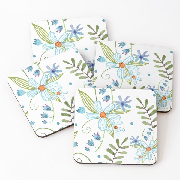 Item preview, Blue Wildflowers – Watercolor Floral Pattern designed and sold by White Rabbit Design .