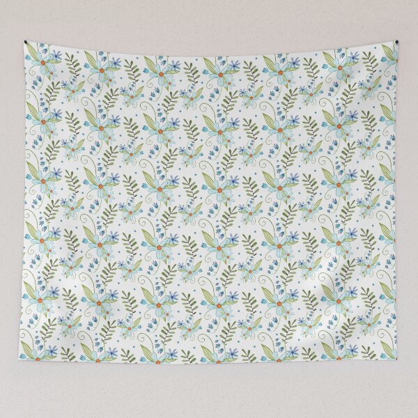 Item preview, Blue Wildflowers – Watercolor Floral Pattern designed and sold by White Rabbit Design .