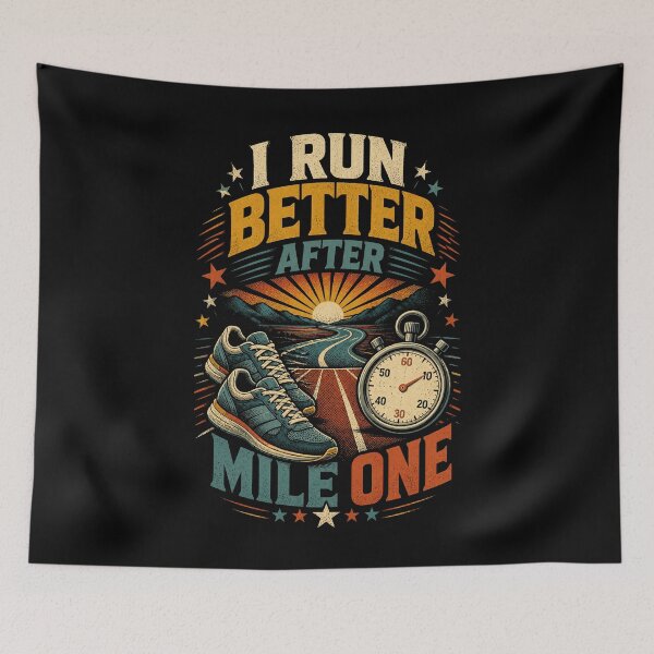 Item preview, I Run Better After Mile One Vintage Running designed and sold by Gustavo Navarro.