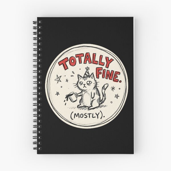 Item preview, Totally Fine Mostly Funny Cat Meme | Sarcastic Anxious Cat T-Shirt & Sticker designed and sold by Cary-s.