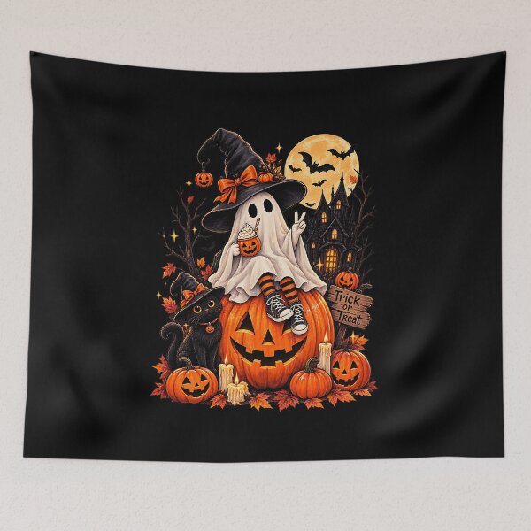 Item preview, Whimsical Halloween Ghost Witch designed and sold by NucciCollective.