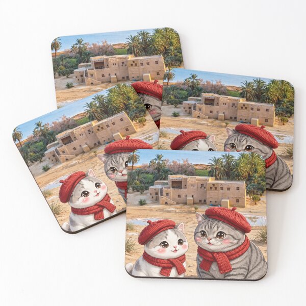 Item preview, Kawaii Cats in Egyptian Oasis - Freda and Junior Desert Village designed and sold by MAISON SYLVIE.