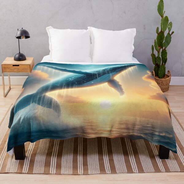 Item preview, Majestic Humpback Whale Breach Sunset Ocean Fantasy Art. designed and sold by MyHappyArtShop.