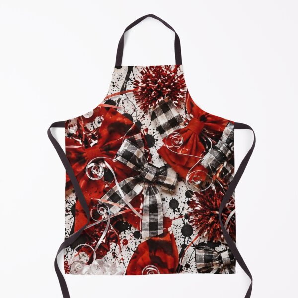 Item preview, Holiday Red and Buffalo Check Bows Mixed Media Art designed and sold by THE SPLATTERED HAUS BY SAGE BANKS.