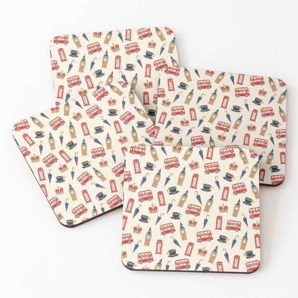 Item preview, London England Pattern, Big Ben Red Bus British Travel Print designed and sold by TM DESIGNS AND MORE.