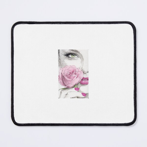 Item preview, Lady with pink lips and pink rose designed and sold by carlsmart1.