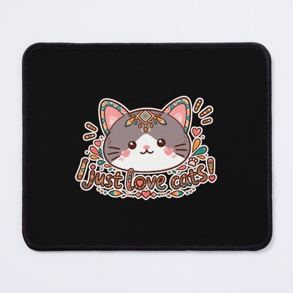 Item preview, Colorful Ethnic Kawaii Cat with Decorative Scarf – Cute Folk Art Illustration designed and sold by Menna2030.