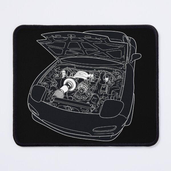 Item preview, Minimalist JDM Single Turbo Engine Line Art designed and sold by RedlineCircuit.