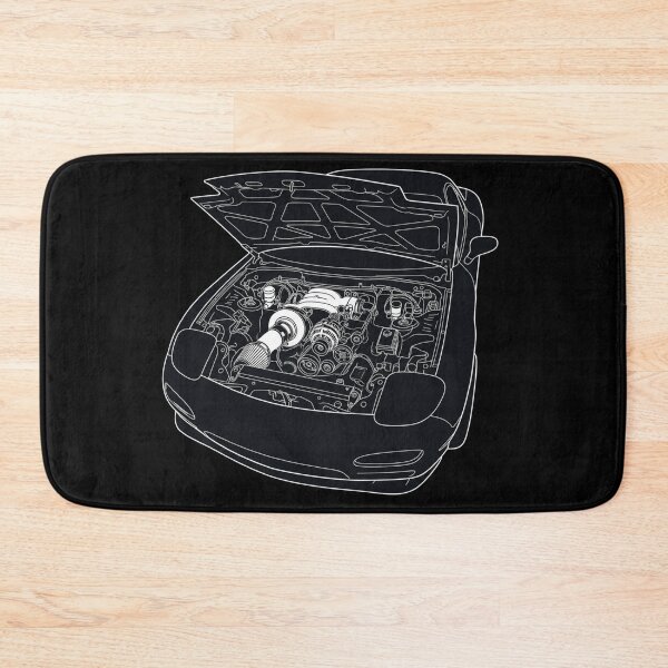Item preview, Minimalist JDM Single Turbo Engine Line Art designed and sold by RedlineCircuit.