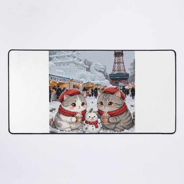 Item preview, Kawaii Cats Winter Sapporo Japan - Freda and Junior Snow Festival designed and sold by MAISON SYLVIE.
