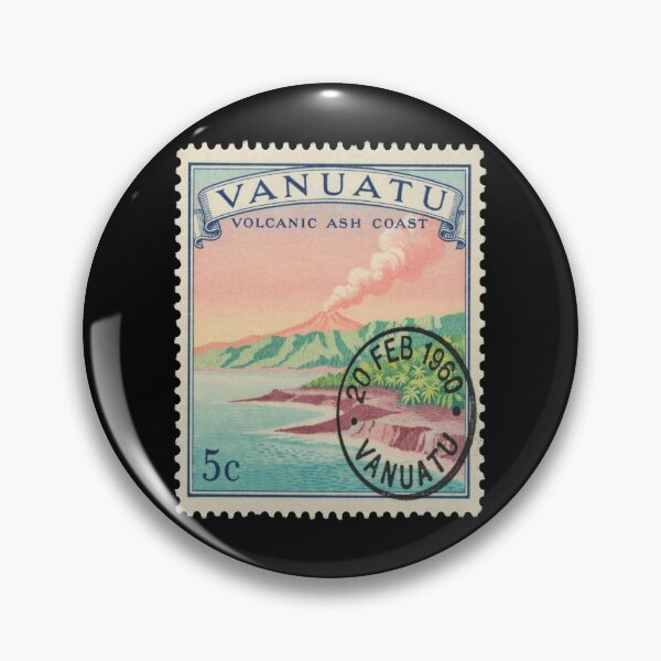 Item preview, Vanuatu Pacific Volcanic Coast Jungle Ridge Stamp Sticker designed and sold by stickercuffs.