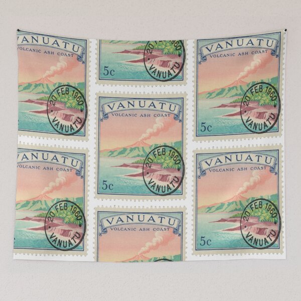 Item preview, Vanuatu Pacific Volcanic Coast Jungle Ridge Stamp Sticker designed and sold by stickercuffs.