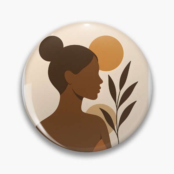 Item preview, Boho Woman Silhouette with Sun and Botanical Leaves, Abstract Feminine Wall Art designed and sold by NarjaShop.