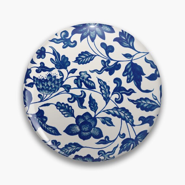 Item preview, Blue and White Botanical Pattern – Vintage Floral Porcelain Style designed and sold by Good_Things.