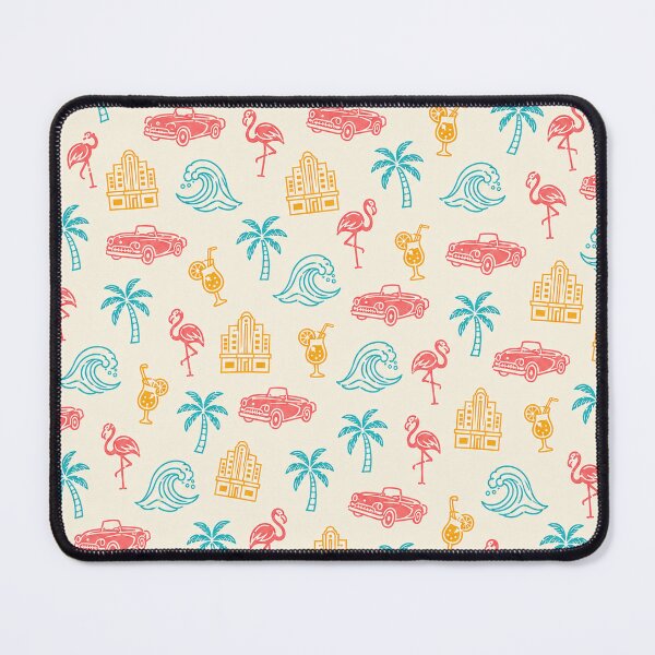 Item preview, Miami Beach Pattern, Flamingo Palm Tree Retro Vacation Print designed and sold by TM DESIGNS AND MORE.