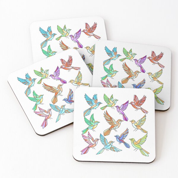Item preview, Stained Glass Flying Birds Pattern (Colorful Mosaic Nature Art) designed and sold by NataliRubchik.