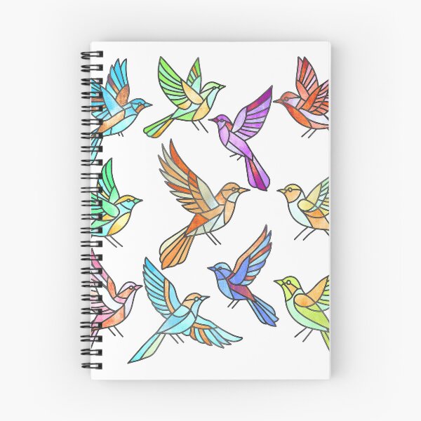 Item preview, Stained Glass Flying Birds Pattern (Colorful Mosaic Nature Art) designed and sold by NataliRubchik.